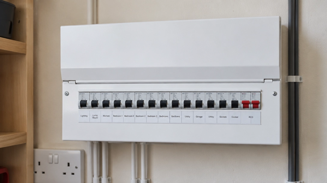 New consumer unit with every circuit labelled